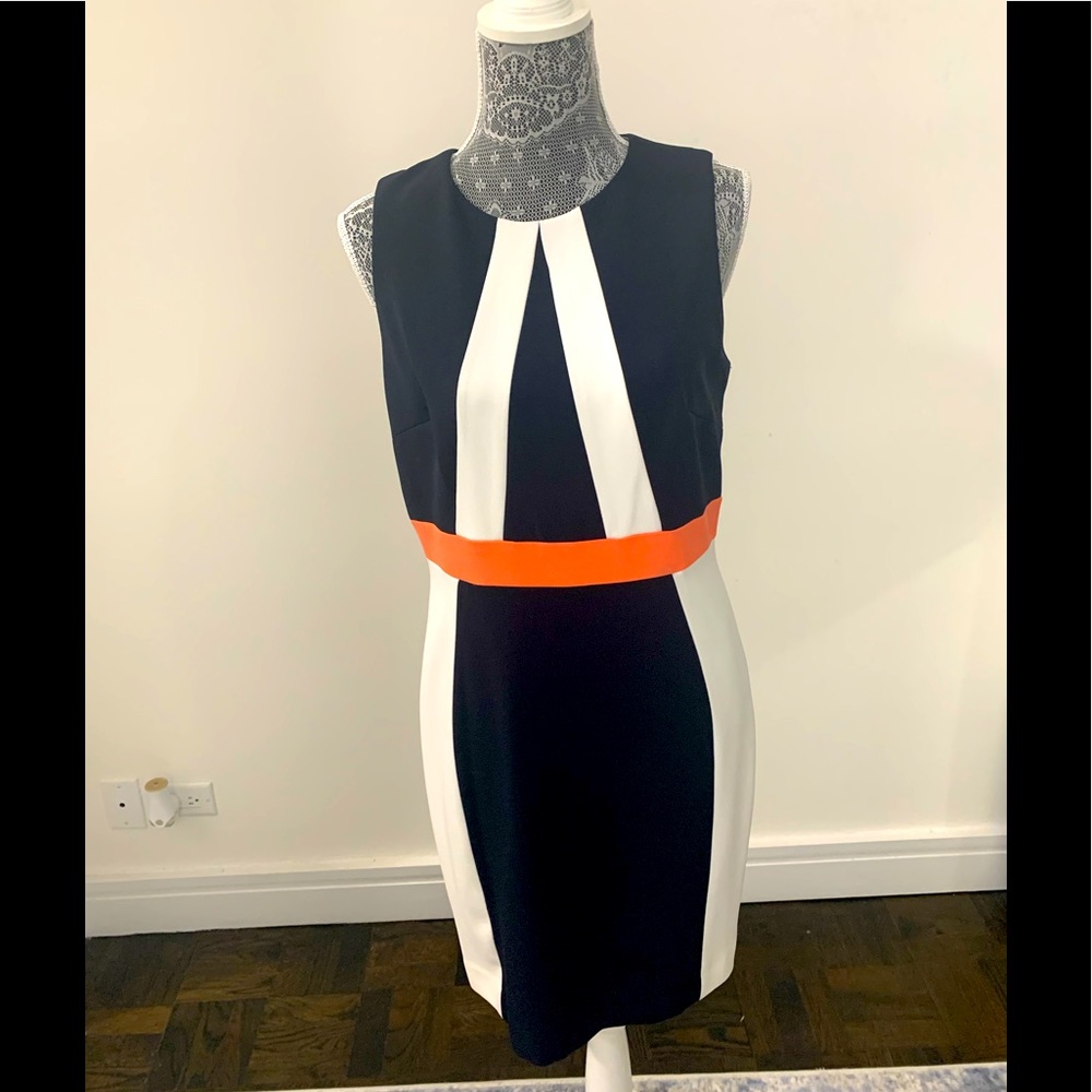 Colorblock Sleeveless Sheath Dress